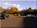 Keele Management Centre car park in the evening sun in ST5 5FN