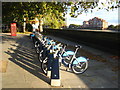 Cycle hire station in Grosvenor Road in SW11 7BW