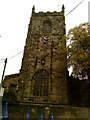 The tower of Skipton parish church in BD23 1PR