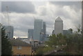 View of Canary Wharf from the District line in E3 3NE