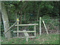 Stile into Stockshill and Blackthorn Nature Reserve in TN25 7BL
