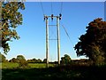 Electricity poles from the Great Hinton parish boundary in BA14 6LJ