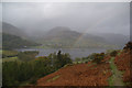 The higher path on the south side of Ullswater in CA11 0PJ