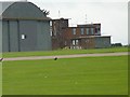 Hangar beside the control tower in Syerston