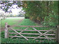 Gate on Castor Road south of Marholm, Peterborough in PE6 7AD