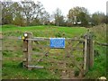 Gate to footpath over Bath Golf Course in BA2 6RX