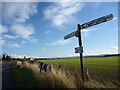 East Lothian Landscape ; The Junction of the B1343 and B1377 at Betony Hill near East Fortune in EH39 5JU