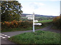 Road signpost, Vellow Wood Cross in TA4 4LF