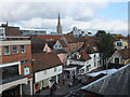 Looking down on St John's Street Colchester in CO2 7NU
