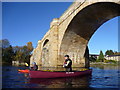 Paddling under Chollerford Bridge in NE46 4EP