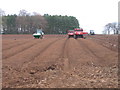Sowing field of potatoes in DD9 6RT
