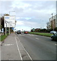 A4018 approaches Cribbs Causeway Roundabout, Bristol in BS34 5TP