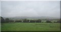 Looking northwards to the North Downs in the rain in TN15 0ES