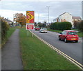 Warning of traffic calming ahead, Highwood Road, Patchway in BS34 5AL