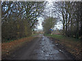 Approaching Burnham Crossroads in November in DN18 6EE