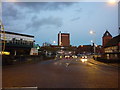 The Salford (road) with Thwaites Brewery in the background in BB1 5LL