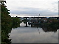 The river Weaver from Frodsham Bridge in WA6 7HS