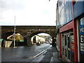 The rail bridge over Whalley Road, Accrington in BB5 0SQ