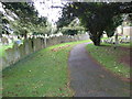 Path in the churchyard at  St John the Baptist's in SO24 9AS