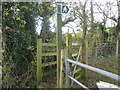 Footpath sign and stile in BS39 5AH