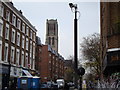 All Saints Church, Clydesdale Road, viewed from Portobello Road in W10 5LP