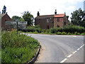 Crossroads with finger post, Quadring High Fen, Lincs in PE11 4RE