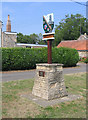 Village sign, Maxey, Peterborough in PE6 9EY