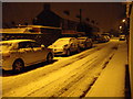 Toftingall Av, Cardiff,on a snowy November evening in CF14 6AQ