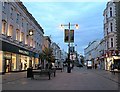 Cheltenham High Street in the evening in GL52 6BQ