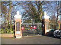 Gates to the Great Wyrley Memorial Gardens in WS6 6DJ