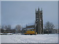 Church Square in the snow in DN15 6TN