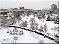 A snowy Central Park, Crawley in RH10 0ZZ
