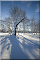 Scunthorpe Central Park in the snow in DN15 7AE