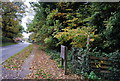 Footpath sign off Powdermill Lane, Catsfield in TN33 9DT