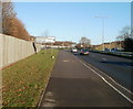 Ringland Way approaches Hartridge roundabout, Newport in NP19 4EW