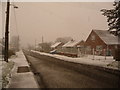 Necton: Hale Road during snowfall in PE37 8HS