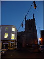 Newport Pagnell: the church at dusk in MK16 8EH