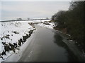 Partially frozen River Witham in NG24 2SB