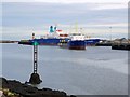 Ships on the River Wear near North Hall Tidal Basin in SR1 1EY