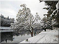 Snow on the river bank in PH8 0AW