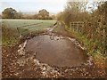 Icy puddle above the Lowman valley in EX16 7DQ
