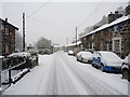 Gwynant Street Beddgelert on a snowy morning in LL55 4NF