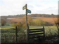 Footpath junction on Denton Lane in CT4 6RB