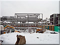 Steel framed building under construction in CR2 0NY