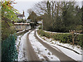 Ffordd Pentre Bach in the snow in CH7 4EJ