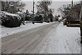 Snow on Station Road in OX10 9QE