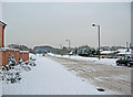 Millfields Drive in snow in DY13 9AF