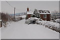 Linton Hill in the December snow in HR9 7RS