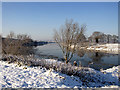 The River Dee by Saltney Quay in the snow in CH4 8RH