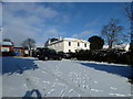 A snowy car park next to St. Andrew's, Farlington in PO6 1DX